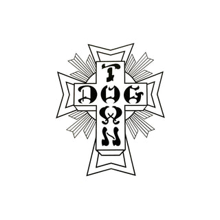 Dogtown Skateboards Sticker Cross Logo Black White 5.5"