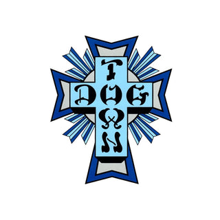 Dogtown Skateboards Sticker Cross Logo Blue 5"