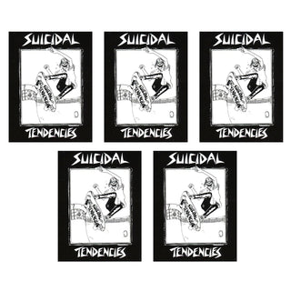 Dogtown Skateboards Sticker Pack Lance Mountain Suicidal Skater 5-Pack Black 4" - 5 Stickers