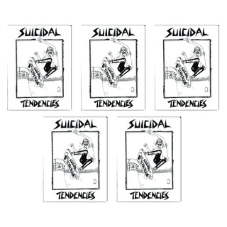 Dogtown Skateboards Sticker Pack Lance Mountain Suicidal Skater 5-Pack White 4" - 5 Stickers