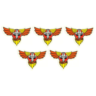 Dogtown Skateboards Sticker Pack Wings 5-Pack Orange 5" - 5 Stickers
