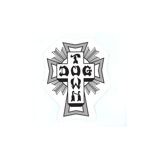 Dogtown Skateboards Sticker 80s Cross Grey/White Large 11"
