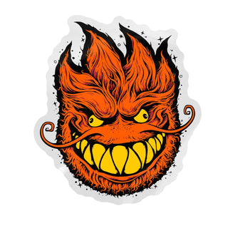 Spitfire x Grimple Stix Skateboard Sticker Grimplehead Orange / Yellow