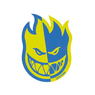 Spitfire Skateboard Wheels Sticker 2 Tone Bighead Fill Yellow/Blue 4.5" x 6"