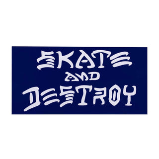 Thrasher Skateboard Magazine Sticker Skate and Destroy Medium Blue 4" x 2"