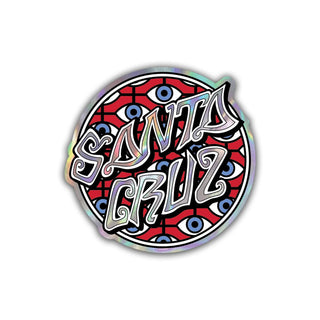 Santa Cruz Skateboards Skateboard Sticker Salba Eyes Dot Holographic Red/Blue 3.5"
