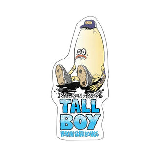 Heroin Skateboards Sticker Bail Gun Garys Tall Boy 3" x 6"