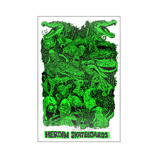 Heroin Skateboards Sticker Swampy Allegory of Fear 4" x 6"
