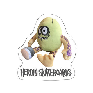 Heroin Skateboards Sticker Egg Plushie 5" x 5.5"