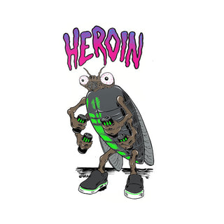 Heroin Skateboards Sticker Swampy Bug 3.5" x 5.75"