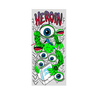Heroin Skateboards Sticker Craig Questions Mutate or Die 2.75" x 5.5"