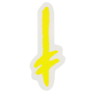 Deathwish Skateboards Sticker Gang Logo Mylar Yellow 2.5" x 5.5"