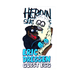 Heroin Skateboard Sticker Dressen Guest Egg 3" x 5"