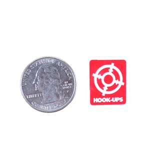 Hook Ups Skateboards Sticker - Mini Size - Logo Target .75" x .875"