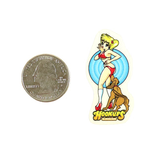 Hook Ups Skateboards Sticker - Mini Size - Good Dog 1" x 1.875"