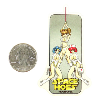 Hook Ups Skateboards Sticker - Mini Size - Space Hoes 1.75" x 3"