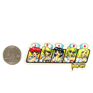 Hook Ups Skateboards Sticker - Mini Size - Nurse Lineup 3.25" x 1.5"