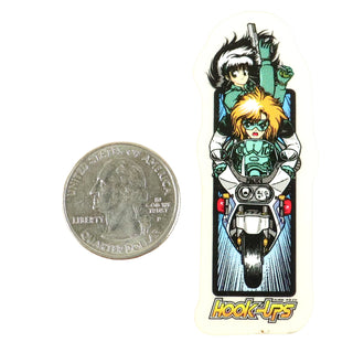 Hook Ups Skateboards Sticker - Mini Size - Tokyo Police 1" x 2.625"