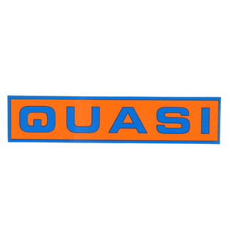 Quasi Skateboards Sticker Logo Rectangle Orange/Blue 6" x 1.25"