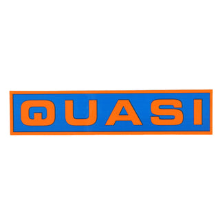 Quasi Skateboards Sticker Logo Rectangle Blue/Orange 6" x 1.25"