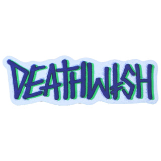 Deathwish Sticker Graffiti Logo Blue/Green 6.5"x2.5"