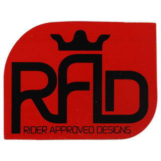 Rider Approved Designs Sticker 2.5" x 2" Red/Black