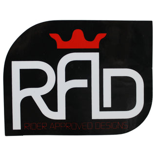 Rider Approved Designs Sticker 4.5" x 3.5" Black/White