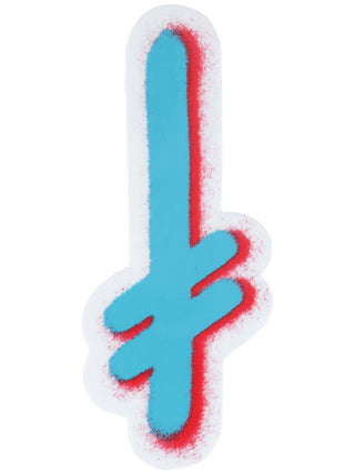 Deathwish Skateboards Sticker Gang Logo Mylar Blue/Red 2.5" x 5.5"