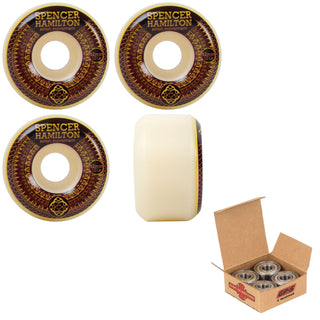 Satori Skateboard Wheels 52mm Spencer Hamilton Gold Mandala Conical 101A with Independent Bearings