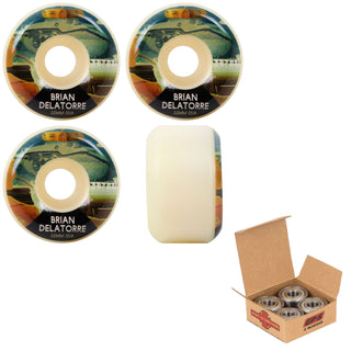 Satori Skateboard Wheels 52mm Brian Delatorre Artist Conical 101A with Independent Bearings