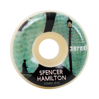 Satori Skateboard Wheels 53mm Spencer Hamilton Artist Conical 101A with Spitfire Bearings