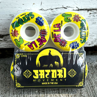 Satori Skateboard Wheels 53mm Brian Delatorre De La Conical 101A with Spitfire Bearings