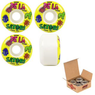 Satori Skateboard Wheels 53mm Brian Delatorre De La Conical 101A with Independent Bearings