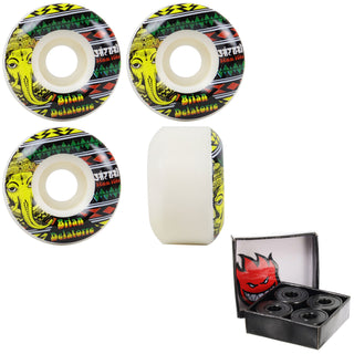 Satori Skateboard Wheels 52mm Brian Delatorre Gan 101A with Spitfire Bearings