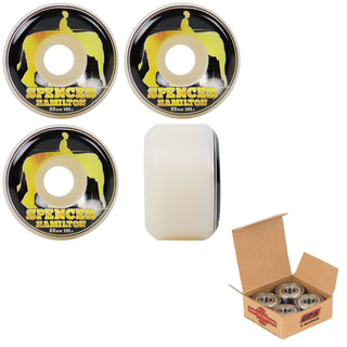 Satori Skateboard Wheels 52mm Spencer Hamilton Gold Elephant Conical 101A with Independent Bearings