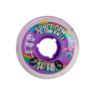 Satori Movement Skateboard Wheels 54mm Space Gem Core Print (Clear Urethane w/ Glitter) 78a