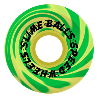 Slime Balls Skateboard Wheels 60mm Spewage OG Slime 78A Green Yellow Swirl