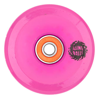 Slime Balls Skateboard Wheels 66mm Gator Swamp Spew Light Ups OG Slime 78A Pink with Bronson Bearings