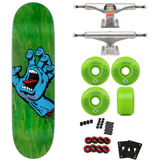 Santa Cruz Skateboard Green 8.8" with Independent Mids Trucks, Triclops Wheels