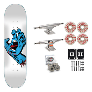 Santa Cruz Skateboard White 8.25" Independent Spitfire Premium Kit