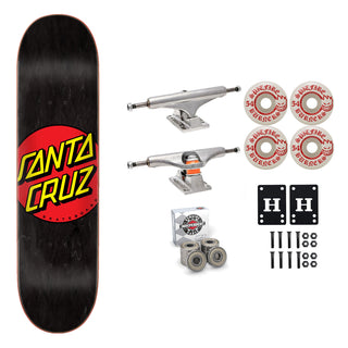 Santa Cruz Skateboard Black 8.25" Independent Spitfire Premium Kit