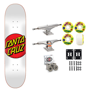 Santa Cruz Skateboard White 8.0" Independent Satori Premium Kit