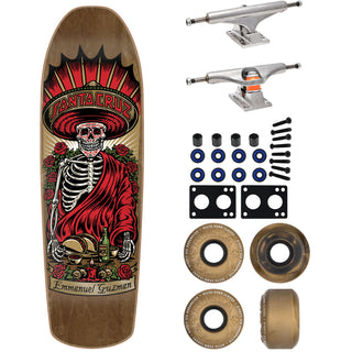 Santa Cruz Premium Skateboard Guzman Divine Diner Shaped 9.16" with Independent Trucks, Ricta Wheels