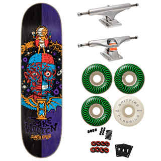 Santa Cruz Premium Skateboard with Indy Trucks, Spitfire Wheels 8.5" Wooten Crest VX