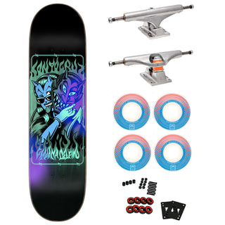 Santa Cruz Premium Skateboard with Indy Trucks, Crupie Wheels 8.25" Delfino Devil Mask