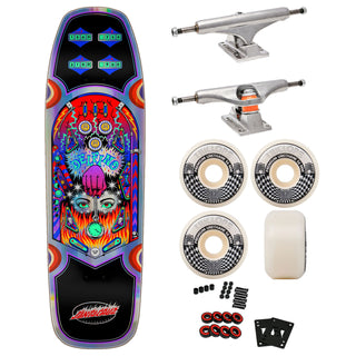 Santa Cruz Premium Skateboard with Indy Trucks, Triclops Wheels 9.14" Delfino Pinball Shaped
