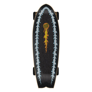Santa Cruz Skateboard Cruiser Complete Flaming Dot Dice - Light Up Wheels - 8.81" x 27.69"
