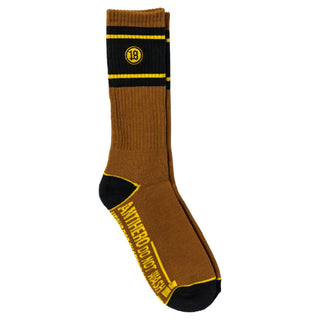 Anti Hero Skateboards Socks Hecho Por Skateb Embroidered Brown/Yellow/Black Brown