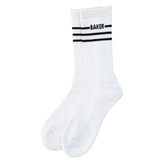 Baker Skateboards Socks Mini Stripe White