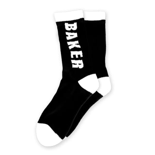 Baker Skateboards Socks White Letters Black